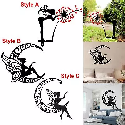 Wall Art Hanging Ornament Metal Artwork Black For Indoor Outdoor Decorations • £13.46