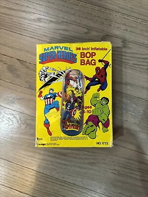 Vintage 1990 Marvel Super Heroes Bop Bag Spiderman Capt. America Hulk Avengers • $29.74
