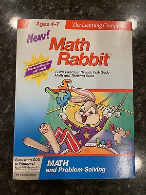 The Learning Company Math Rabbit PC Big Box 3.5” • $25