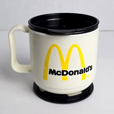 Vintage Plastic McDonald's Travel Coffee Cup W/ Base & Lid  Old • $14.99