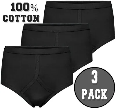 3 Pairs Mens Y Fronts Interlock Cotton Briefs Underpants Slips Pants Underwear • £7.45