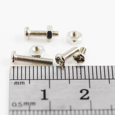 M2 BZP BOLTS STEEL MACHINE SCREWS & NUTS 2mm X 4/ 6/ 8 Or 10mm PAN HEAD POZI UK • £2.29