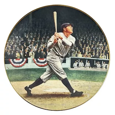  Babe Ruth: The Called Shot  8 1/4 Porcelain Plate With 22 Karat Gold Rim COA • $14.89