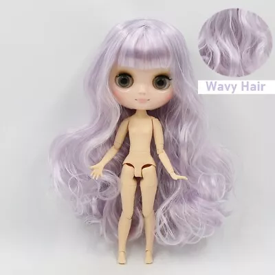 Blythe Doll Middie Wavy Hair From Factory Joint Body Shiny Face DIY BJD Toy Gift • $43.23