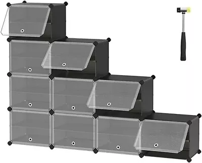 SONGMICS Interlocking Shoe Rack Plastic Shoe Storage Cabinet • £54.99