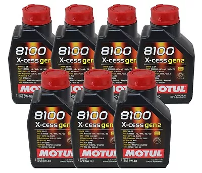 Motul 7 Liters 8100 X-cess Gen2 SAE 5W-40 100% Synthetic Engine Motor Oil 7 X 1L • $80.95