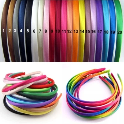 $4.50 • Buy CLASSIC ALICE BAND 10mm Headband Satin Hair Band School Girls Womens Unisex