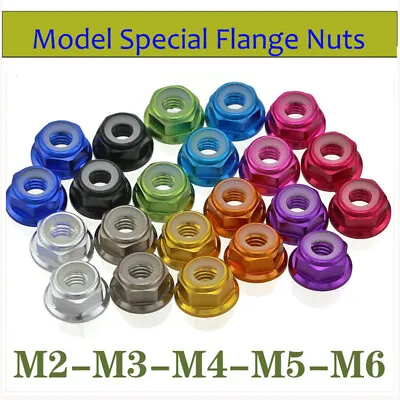 Flange Nut Aluminium Alloy Self-Locking Nut Nylon Ring Colorful M2 M3 M4 M5 M6 • $1.85