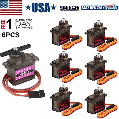 6Pcs MG90S Micro Servo Motor Metal Gear For Helicopter Car Racing Plane Boat US • $19.94