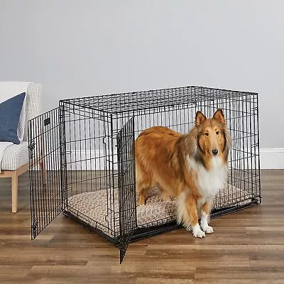 Large Dog Crate Kennel For Medium Large Dogs Metal Dog Cage Double-Door Folding • $63.99