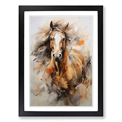 Horse Gestural Wall Art Print Framed Canvas Picture Poster Decor Living Room • £14.95