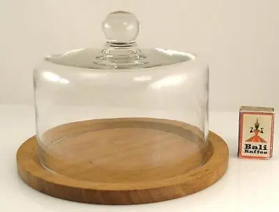 Old Original 1960-70s Carl AUBOCK Vienna CHEESE COVER Glas Wood Dish Auböck (II) • $399.99