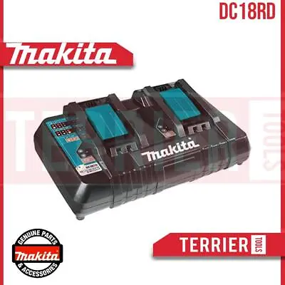 Genuine Makita DC18RD 18v Li-Ion Twin Double Port Rapid Battery Charger 240V • £109.95