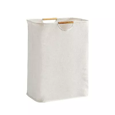 Household Laundry Basket Collapsible Laundry Hamper With Wooden Handle Large TDW • $27.82