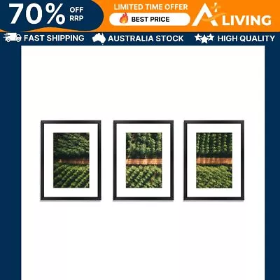 3PC A3 Photo Frame Set Wall Decor Art Picture Home Gift Black Rectangle • $32.65