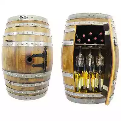 FINCA Museum Wine Barrel Bar Cabinet (Pub Table - Barrel Bar-Whiskey Barrel Bar) • $950