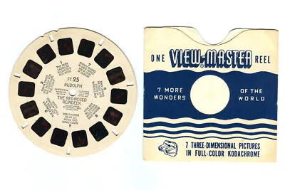 Vintage 1940s Sawyer's RUDOLPH The RED-NOSED REINDEER View-Master Reel FT-25! • $9.99