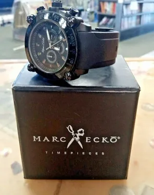 MARC ECKO E20048G2 ST STEEL Black Chronograph Tachymeter 45mm MENS WATCH #17 • $70