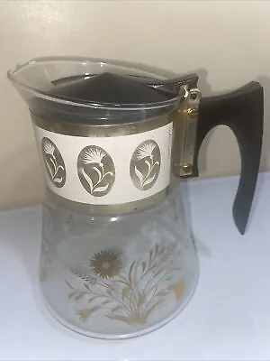 David Douglas Glass Coffee Pot Percolator Vintage MCM Flameproof Wheat 6 Cup • $13.49