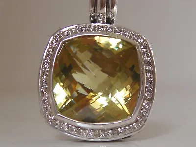 $1475 David Yurman Ss Albion Large Lemon Citrine Diamond Enhancer • $849.99