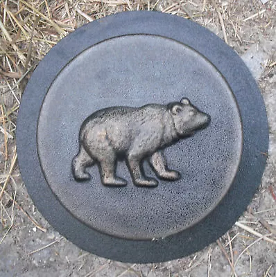 Bear Stepping Stone Mold Concrete Plaster Casting Mould 8  X 1.25  Thick • $29.95