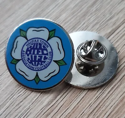 Halifax Town Yorkshire Rose Htfc Circle Crest Pin Badge Butterfly Fitting     • £3