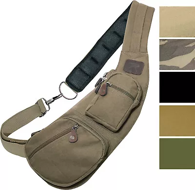 $25.99 • Buy Crossbody Canvas Sling Bag Compact Over Shoulder Chest Front Pack Backpack