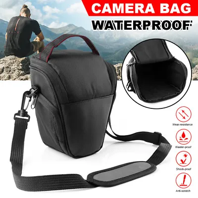 $14.85 • Buy Waterproof Camera Bag DSLR SLR Shoulder Bag Case For Canon EOS Nikon Sony Pentax