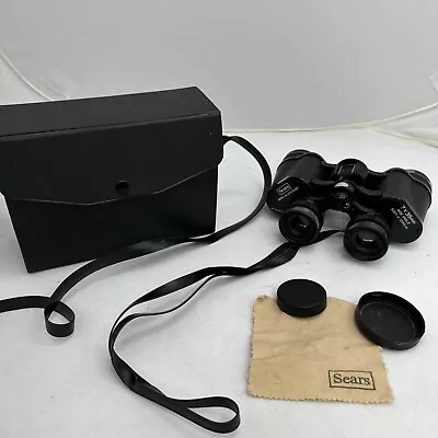 Vintage Sears Binoculars W Case Lens Cover 7X35mm No. 473. 25320 • $39.95