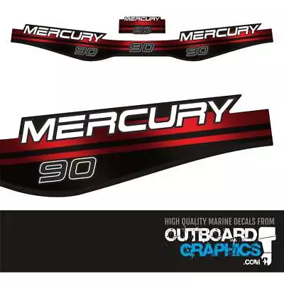 Mercury 90hp Two Stroke Outboard Decals/sticker Kit (1996 - 1998) • $64.95