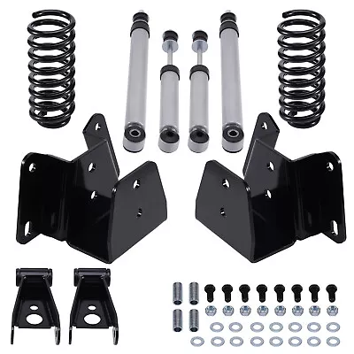 3  Drop Springs 4  Shackles Shocks Lowering Kit For Ford F100 F150 1973-1979 • $750.95