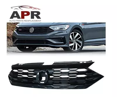 Front Bumper Grille Glossy Black Grill For 2019-2021 Volkswagen VW Jetta • $65.99