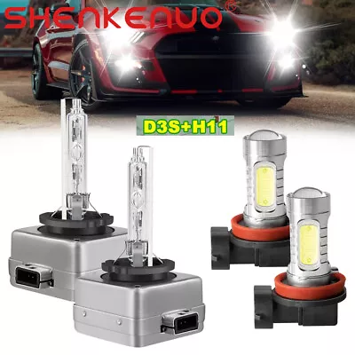 For Ford Mustang 2008-2017 D3S H11 HID Headlight Bulb High/Low+LED Fog Light Kit • $36.74