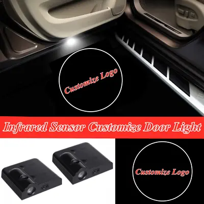 $52.25 • Buy 2Pcs Infrared Sensor Customized Logo LED Car Door Welcome Projector Shadow Light