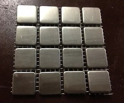  1 X 1 Stainless Steel Brushed Metal Tile -  16 Tiles - 4 X4  Sample Size • $2.99