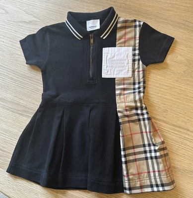 £23 • Buy Girls Burberry Black Nova Check Dress Age 2
