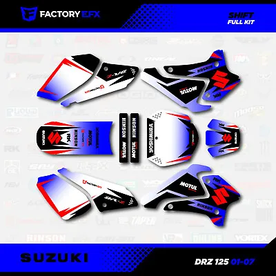 Blue & Red SHIFT Racing Graphics Kit Fits Suzuki DRZ125 01-07 DRZ 125 Decal MX  • $44.99