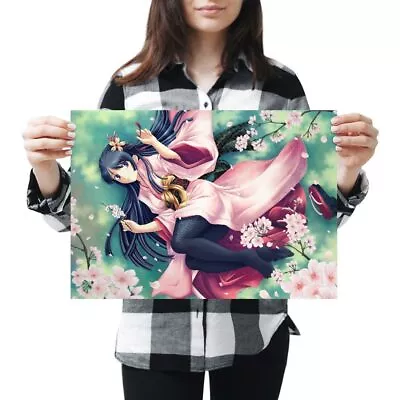 A3 - Kimono Anime Girl Japanese Poster 42X29.7cm280gsm #2817 • £8.99