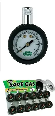 SLIME Dial Tire Gauge 5 To 60 PSI Magnetic Back To Store Inside Fuel Door.       • $10.99