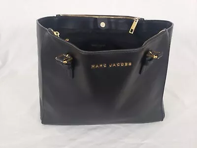 Marc Jacobs Large Leather Black Zip Shoulder Purse Handbag • $19.23
