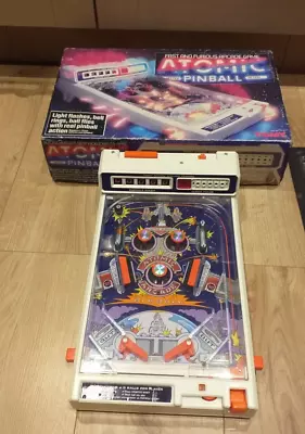 Vintage 1979 Tomy Atomic Arcade Pin Ball Machine Game Boxed. • £12