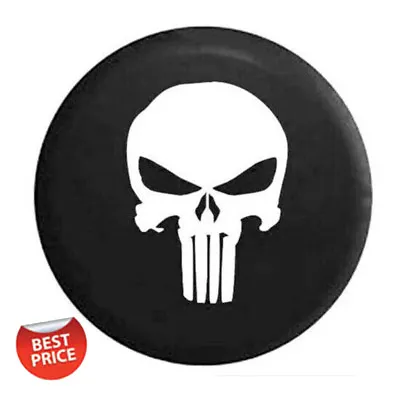 15  Black Skull Spare Tire Cover Heavy Duty Leather Vinyl For Jeep RV Truck SUV • $18.98