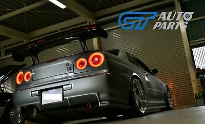 Clear Red 3D Light Bar LED Tail Light For Nissan Skyline R34 GTR GTT Taillights • $384.68