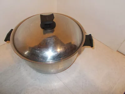 Rena Ware 6 Qt. Stock Pot W/ Steam Release Lid 3 Ply 18-8 Stainless Please READ • $34.95