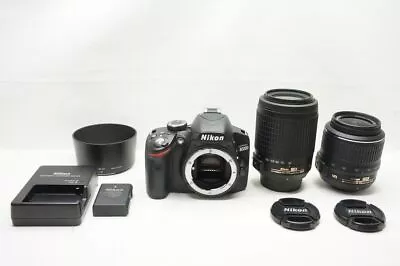  1740 Shots  Nikon D3200 24.2MP Digital Camera Black W/ 18-55 & 55-200 #231203a • $514.34