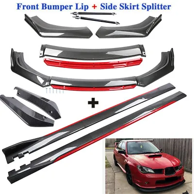 For Subaru Impreza WRX Front Bumper Lip Spoiler 78.7  Side Skirt Rear Lip Carbon • $199.99
