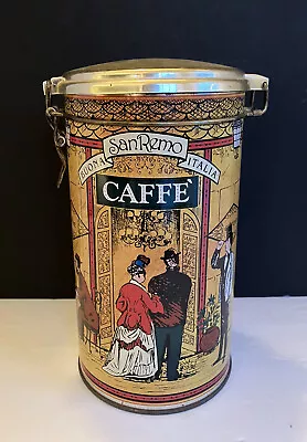 VINTAGE Himark 8” San Remo Italian Cafe Pasta Clamp Tin Storage Canister EX • $5