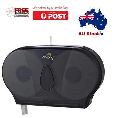 $69 • Buy Twin Jumbo Toilet Roll Dispenser - Transparent Black