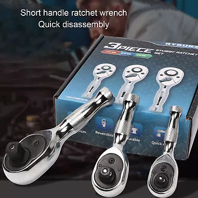 72 Teeth Quick Socket Mini Ratchet Wrench Spanner 1/4 3/8 1/2 Handle Repair Tool • $18.17