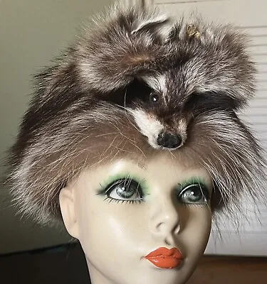 Real Raccoon Fur Hat Men's L • $100